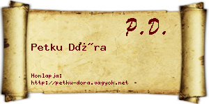 Petku Dóra névjegykártya